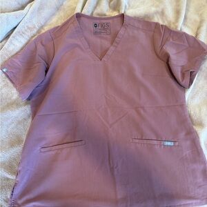 Figs Mauve Scrub Top